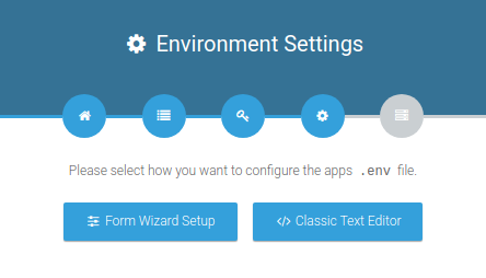 Environment Settings Options