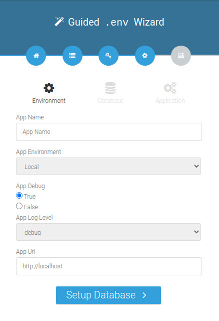 Form Wizard Environment Tab