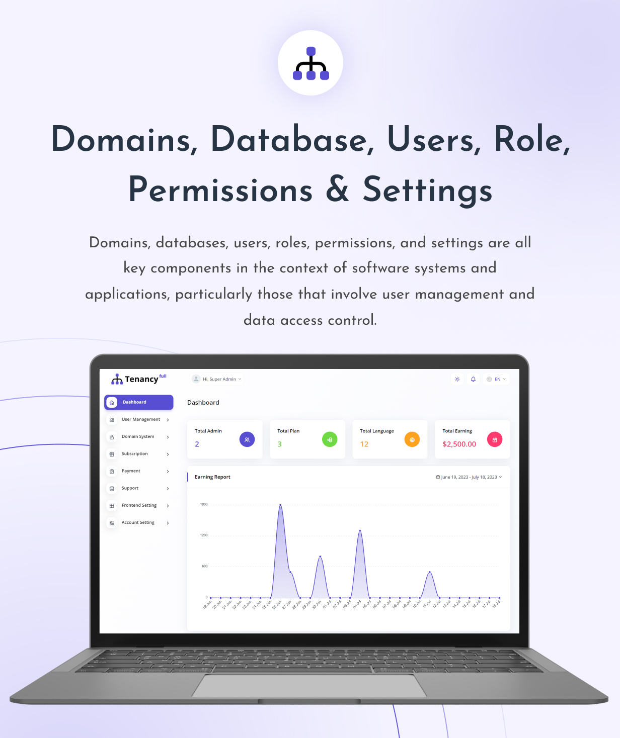Full Tenancy - Domains, Database, Users, Role, Permissions & Settings - 1