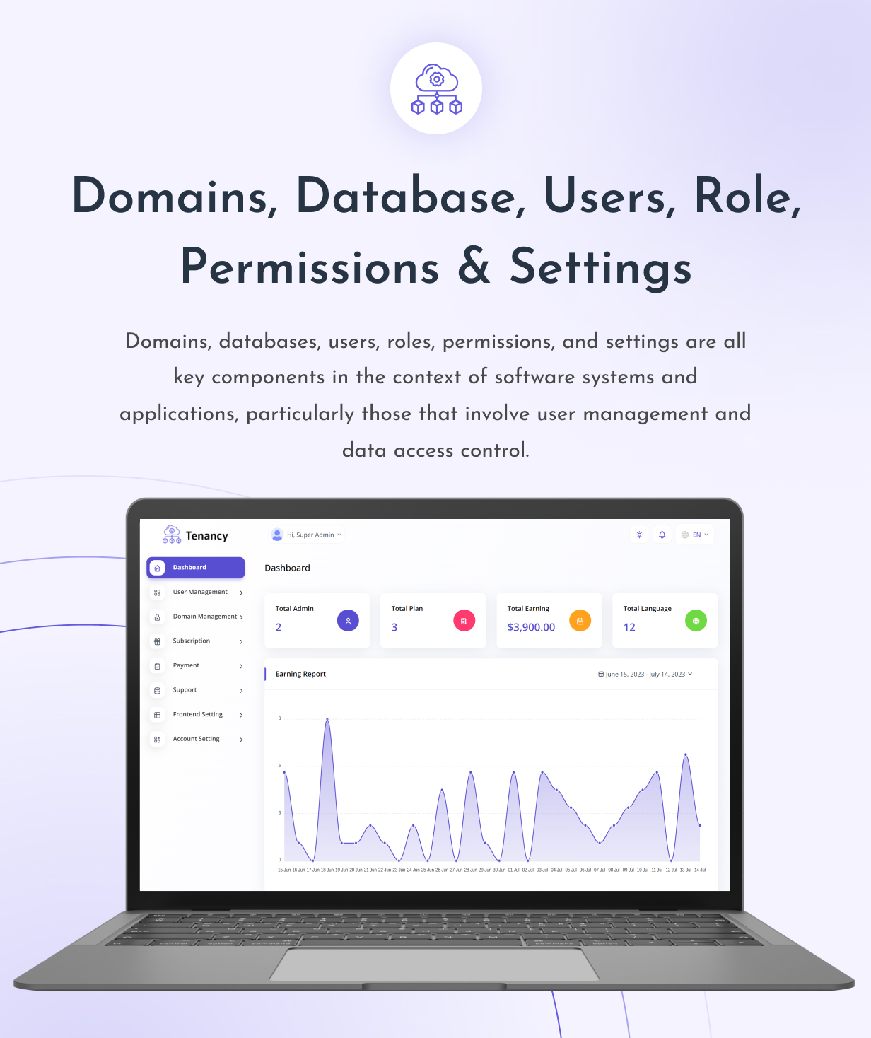 Tenancy - Domains, Database, Users, Role, Permissions & Settings - 1